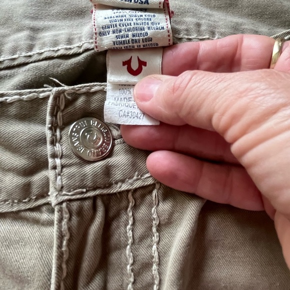 True Religion Tan Relaxed Jeans. Perfect condition. They cost 200.00 - Picture 8 of 12
